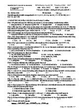 Đề kiểm tra học kì II môn Hóa học Lớp 11 (Cơ bản) - Mã đề 357 - Năm học 2016-2017 - Trường THPT Nguyễn Đình Chiểu